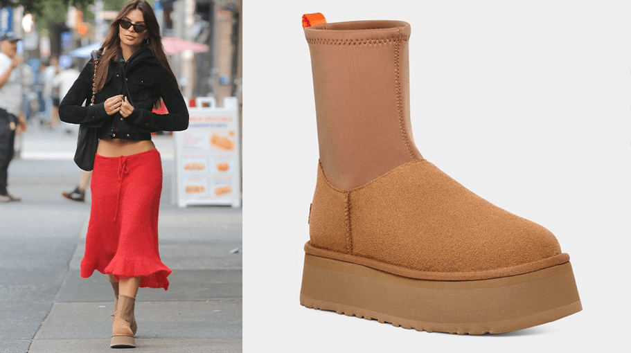 celebrity wearing Ugg Dipper boots, Ugg platform dipper boot
