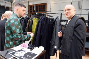 LONDON, ENGLAND - FEBRUARY 16: Designer Willy Chavarria and Tyler Franch attend the International Woolmark Prize 2019 Global Final at Lindley Hall on February 16, 2019 in London, England. (Photo by Nicky J Sims/WireImage for Woolmark)