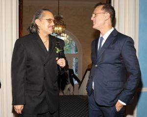 NEW YORK, NEW YORK - SEPTEMBER 08: Willy Chavarria and Steven Kolb attend a New York Fashion Week reception hosted by Mayor Eric Adams, Vogue, and the Council of Fashion Designers of America at Gracie Mansion on September 08, 2022 in New York City. (Photo by Taylor Hill/Getty Images)