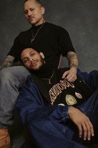 Designer Willy Chavarria and model, photographed February 1, 2018.