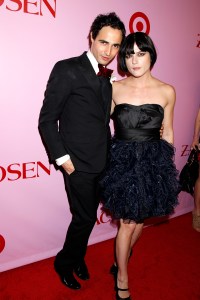 Zac Posen (L) and Selma Blair attend Target's Zac Posen collection party.