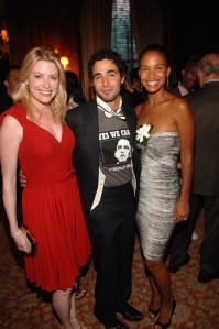 (L-R) Amy McFarland, designer Zac Posen and actress Joy Bryant attend the New Yorkers for Children event at the Harold Pratt House in New York City.