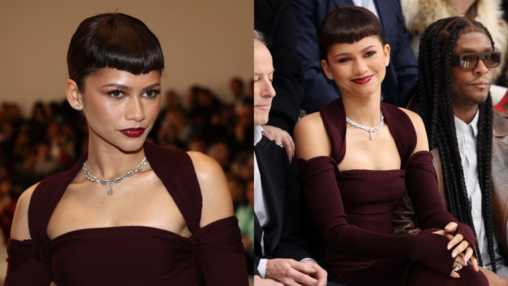 Zendaya, Fendi, haute couture, runway, fashion week, Law Roach, celebrity style, new hair and bangs