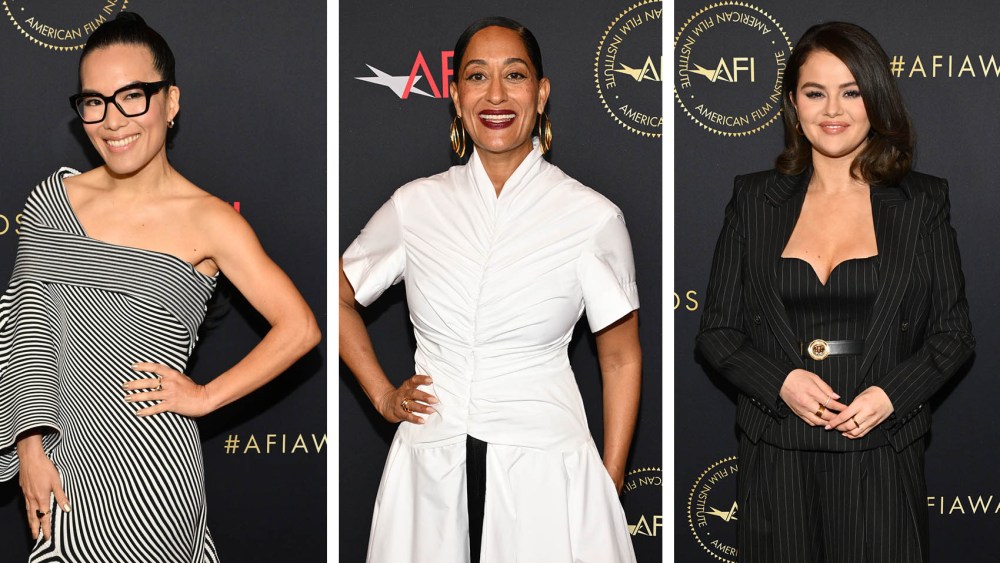 Ali Wong, tracee ellis ross, selena gomez, at the AFI Awards 2024 held at the Four Seasons Hotel Los Angeles At Beverly Hills on January 12, 2024 in Los Angeles, California.