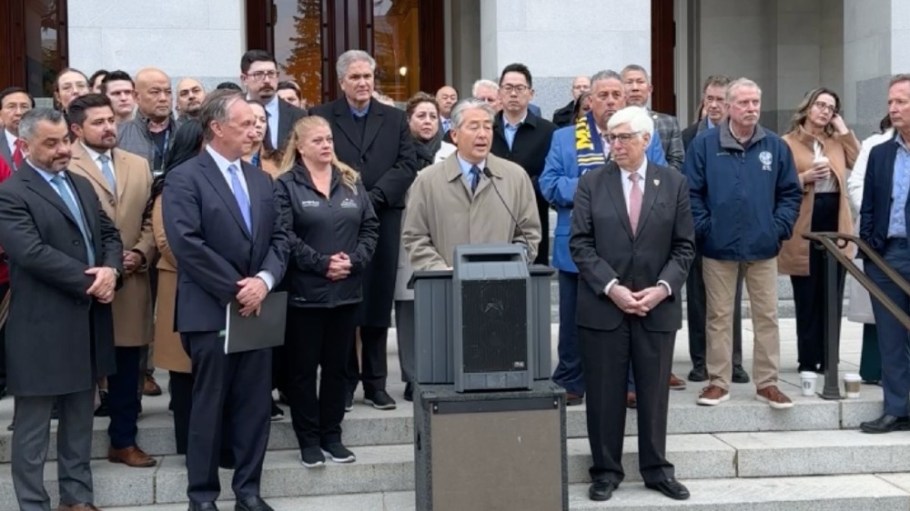 Officials gathered at the California State Capitol in Sacramento on Tuesday morning.
