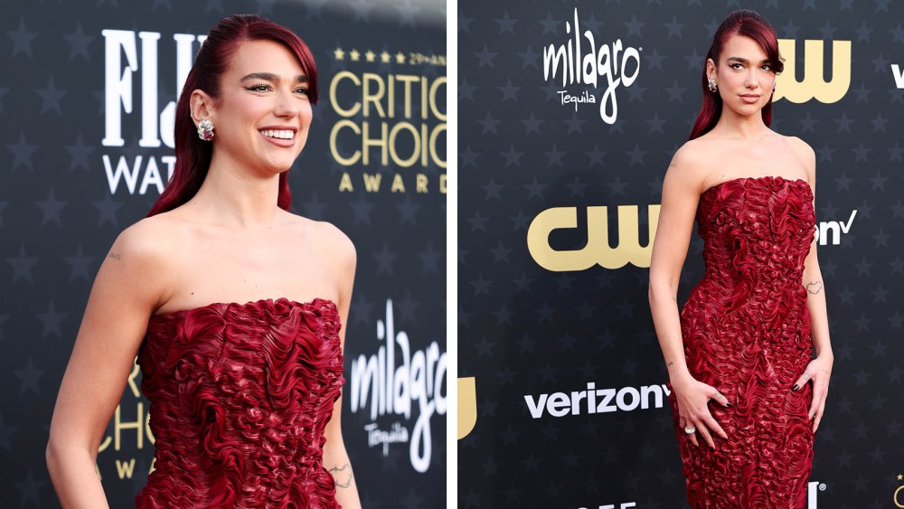 Dua Lipa at 2024 Critics' Choice Awards on Jan. 14, 2024 in Santa Monica, Calif, red dresses