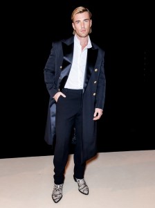 Zane Phillips at Balmain Men’s Fall 2024 as part of Paris Men's Fashion Week held at Grande Halle de la Villette on January 20, 2024 in Paris, France.