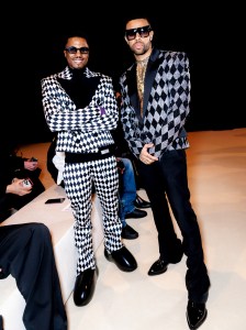 Pierre Bourne and Vic Mensa at Balmain Men’s Fall 2024 as part of Paris Men's Fashion Week held at Grande Halle de la Villette on January 20, 2024 in Paris, France.