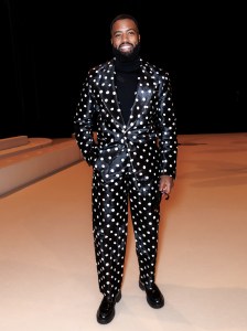 Lawrence Robinson at Balmain Men’s Fall 2024 as part of Paris Men's Fashion Week held at Grande Halle de la Villette on January 20, 2024 in Paris, France.