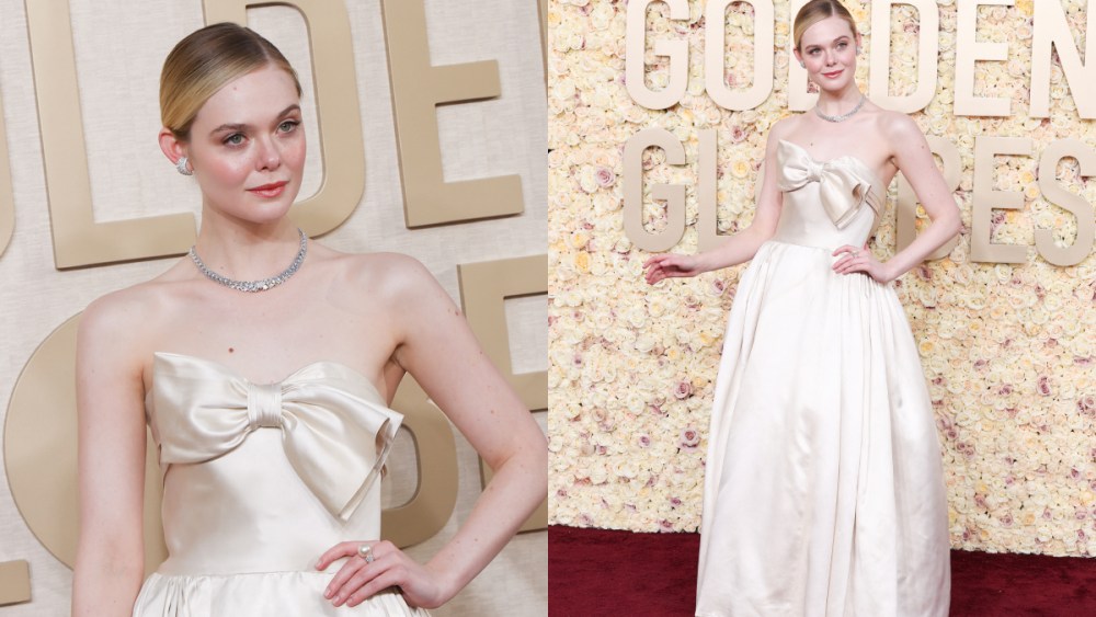 Elle Fanning, Golden Globes, 2024, red carpet,
