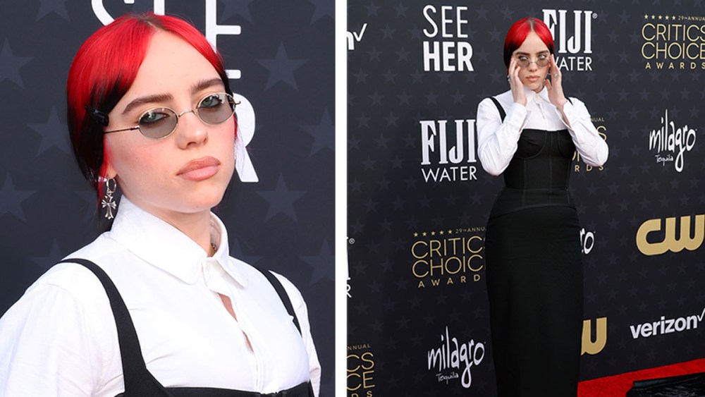 billie eilish, critics choice awards, red carpet, billie eilish crirtcs choice awards, billie eilish red carpet, billie eilish red hair