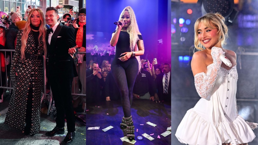 Rita Ora, Ryan Seacrest, Nicki Minaj, Sabrina Carpenter, 2024 New Year's Eve celebrations, performances looks
