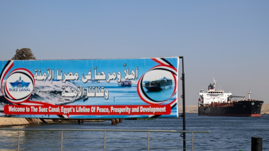 The U.N. Conference on Trade and Development estimates that weekly transits through the Suez Canal plummeted 42 percent in a two-month span, as of Jan. 23.
