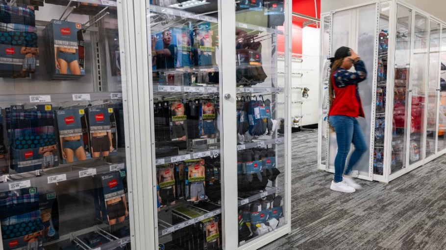 Target and Walmart stores in the Bay Area have begun locking up socks and underwear.