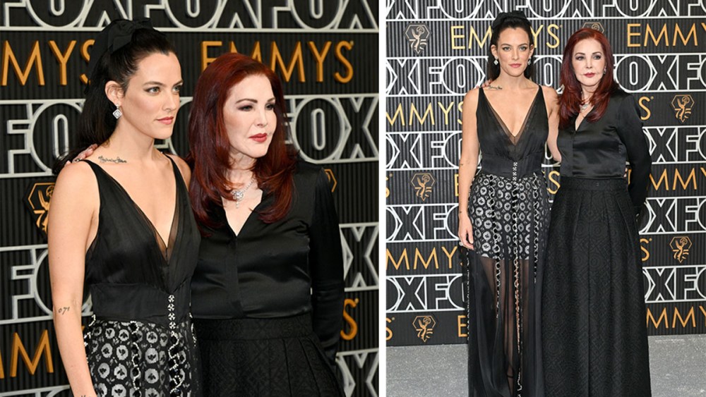 riley kenough, pricilla presley, emmy awards 2024, emmys 2024, red carpet, chanel dress, black chanel