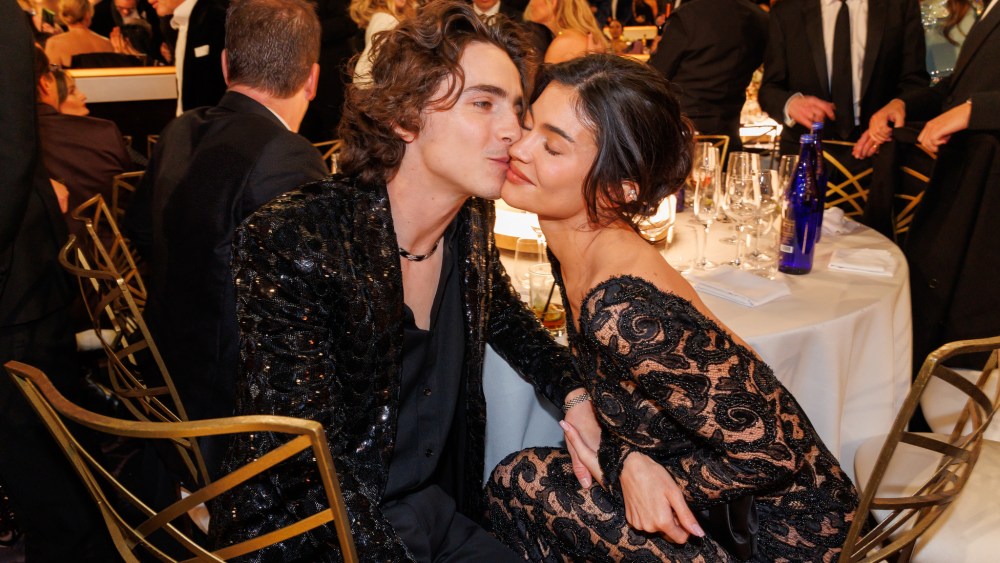 Timothée Chalamet and Kylie Jenner at the 81st Golden Globe Awards.