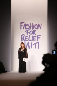 Sarah Ferguson on the runway at Fashion For Relief's Haiti benefit show at Bryant Park's Tent.