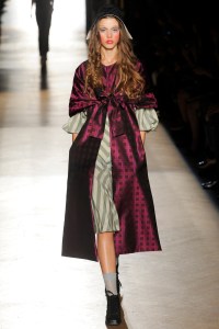 A model on the runway at Vivienne Westwood's spring 2015 show.