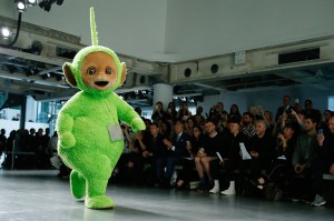 Dipsy Teletubby on the catwalk