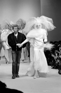 Claude Montana on the runway of his Fall 1983 Ready-to-Wear Show