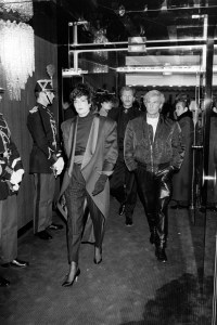 Claude Montana (foreground R) and guests attend an event at the Latin Paradis in Paris, France, on November 27, 1985.