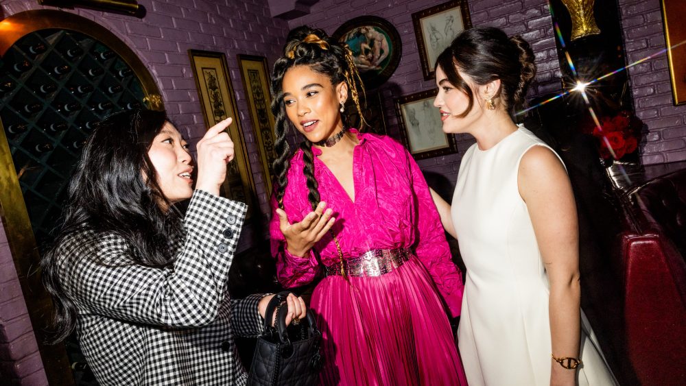 Awkwafina, Alexandra Shipp and Lucy Hale at the Rouge Dior Dinner held at La Dolce Vita.