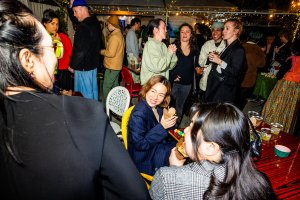 Cece Vu at The Day I Met Björk: An Exhibition of Photographs by Spike Jonze held at Arroz & Fun on February 15, 2024 in Los Angeles, California.