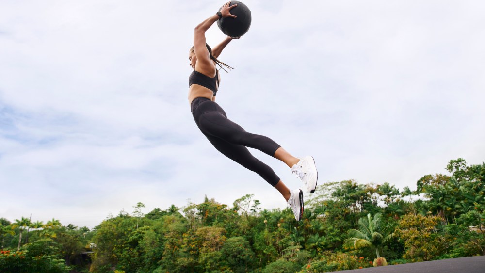 Model Solange van Doorn in Athleta's Train collection
