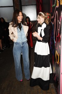 Katie Holmes and Stacey Bendet at the Alice + Olivia Fall 2024 ready-to-wear show