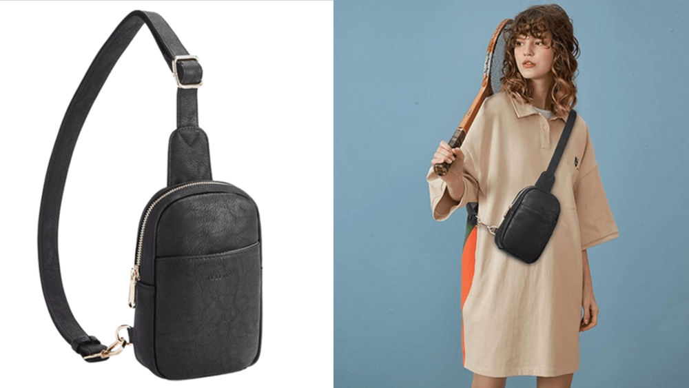 Telena on sale sling bag, model with Telena bag
