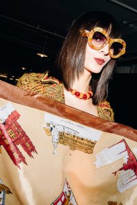 Backstage at the Anna Sui fall 2024 ready-to-wear show at New York Fashion Week.