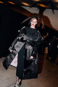 Backstage at the Thom Browne fall 2024 ready-to-wear show at New York Fashion Week.