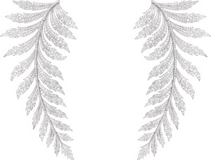 Boucheron Broderies brooches pavéd with diamonds in white gold.