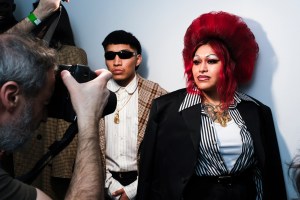 Backstage at the Willy Chavarria fall 2024 ready-to-wear show at New York Fashion Week.