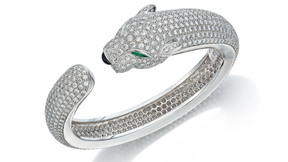 Cartier's Panthère bracelet cuff was part of a recent Sotheby's rare signed jewelry auction.