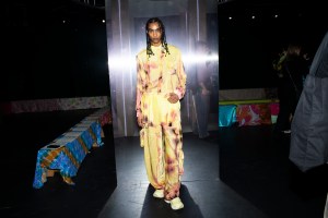 Backstage at the Collina Strada Fall 2024 ready-to-wear show at New York Fashion Week, February 2024.