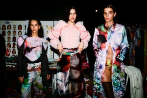 Backstage at the Collina Strada Fall 2024 ready-to-wear show at New York Fashion Week, February 2024.