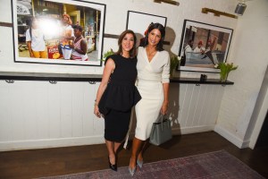 Elisa Dahan and Veronica Webb at the Dodiee Cocktail Party held at Jac's on Bond on February 11, 2024 in New York, New York.