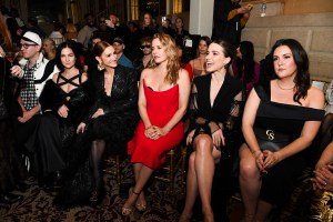 Leigh Lezark, Ashlee Simpson, Alicia Silverstone, Sophia Bush, and Melanie Lynskey

 at the Christian Siriano Fall 2024 ready-to-wear show.
