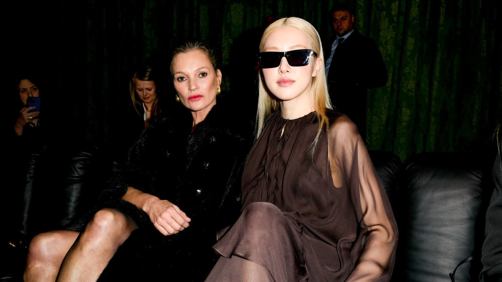 Kate Moss and Rosé front row at the Saint Laurent Fall 2024 Ready-to-Wear fashion show