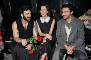 Morgan Spector, Rebecca Hall and Christopher Abbott  at the Thom Browne Fall 2024 Ready-to-Wear show