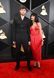 James Blake and Jameela Jamil at the 66th Annual GRAMMY Awards held at Crypto.com Arena on February 4, 2024 in Los Angeles, California.