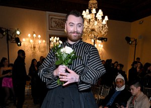 Sam Smith at Christian Cowan RTW Fall 2024 as part of New York Ready to Wear Fashion Week held at the Harmonie Club on February 11, 2024 in New York, New York. at the Christian Cowan Fall 2024 ready-to-wear show
