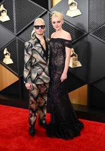 Andrew Watt and Charlotte Lawrence at the 66th Annual GRAMMY Awards held at Crypto.com Arena on February 4, 2024 in Los Angeles, California.
