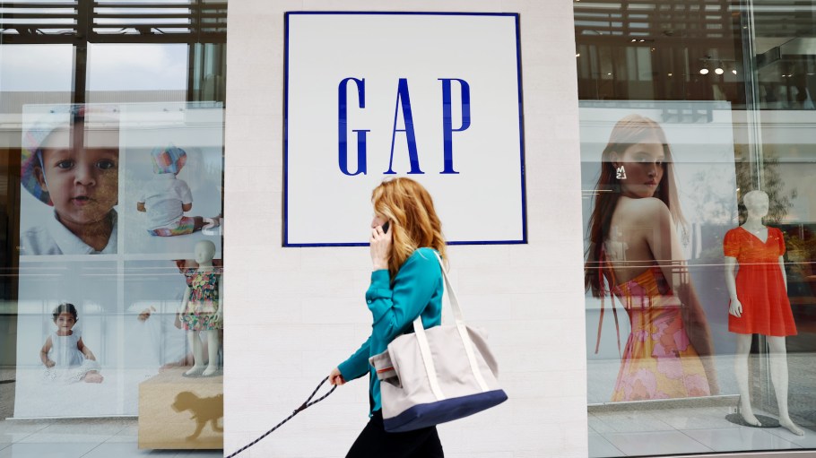 The Gap logo is displayed at a Gap store.