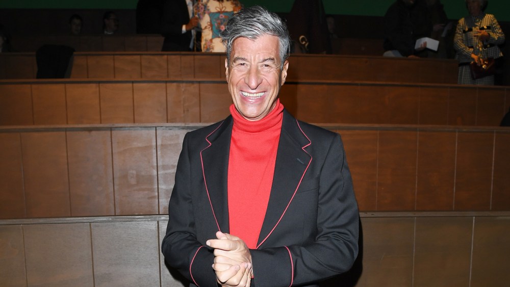 MILAN, ITALY - JANUARY 14: Maurizio Cattelan is seen on Gucci Front Row during Milan Menswear Fashion Week Fall/Winter 2020/21 on January 14, 2020 in Milan, Italy. (Photo by Daniele Venturelli/Daniele Venturelli / Getty Images for Gucci)