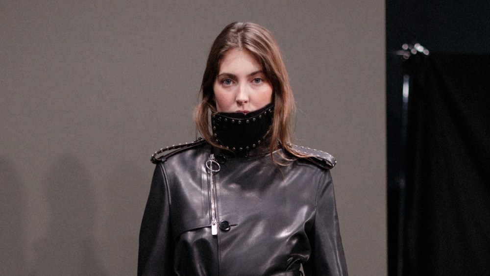 Maya Wigram, Phoebe Philo's daughter, poses backstage at Burberryfall 2024 show.