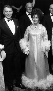 Elizabeth Taylor with her husband, Richard Burton, 1967.