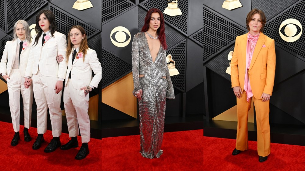 Dua Lipa, Boygenius, Thom Browne, Brandi Carlile, red carpet, Grammys