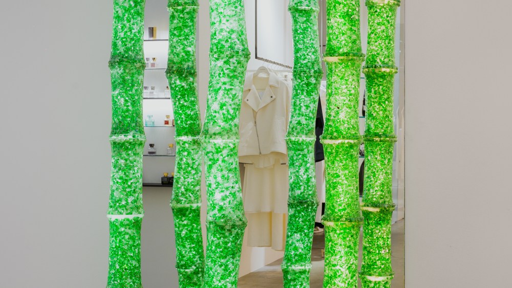 Sean Wu's illuminating bamboo sculptures inside LuisaViaRoma for Lunar New Year.